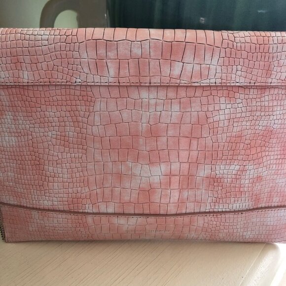 **SOLD**NWT Rebecca Minkoff Leo Leather Envelope Clutch with Snakeskin Embossed - Picture 5 of 10